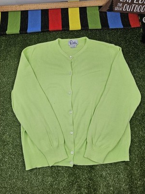 lilly pulitzer XL lime green cardigan sweater button front knit made in portugal