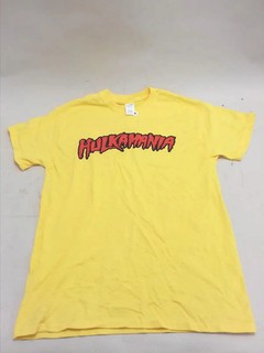 Hulkamania Logo Yellow Gildan Heavy Cotton T Shirt Men's Medium New Unworn
