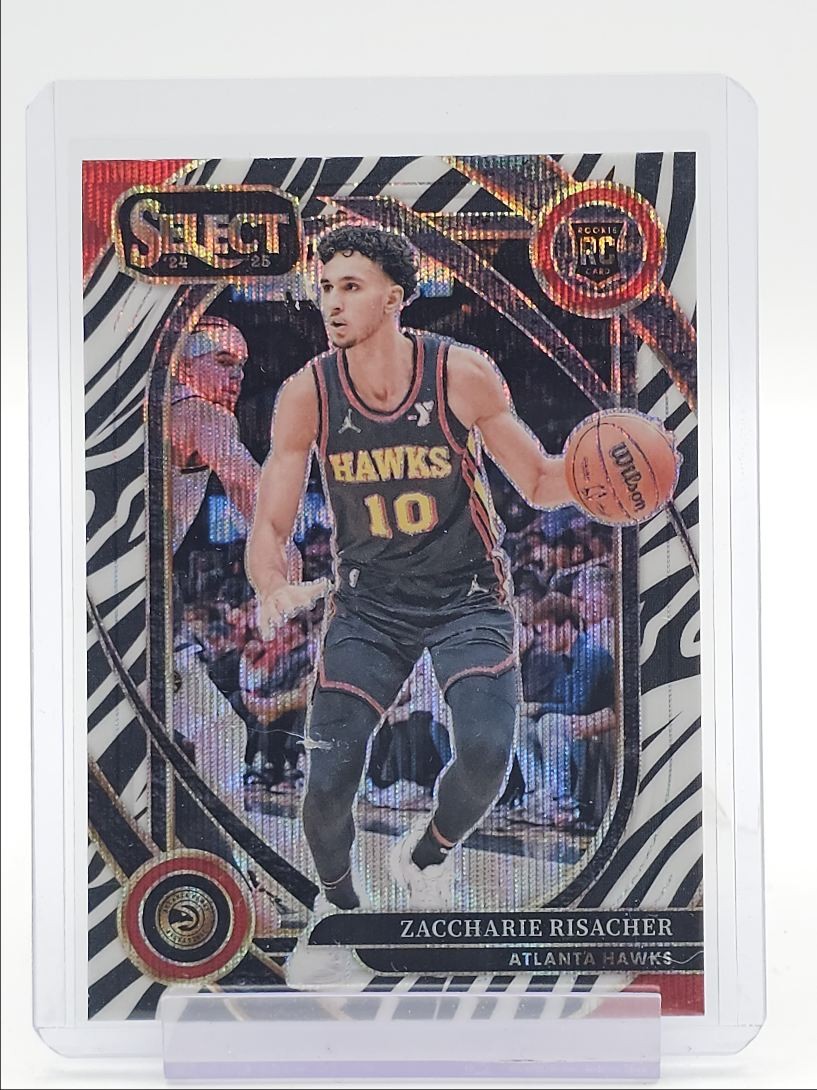 ZACCHARIE RISACHER 2024-25 SELECT COURTSIDE ROOKIE ZEBRA PRIZM SSP RC Q0338