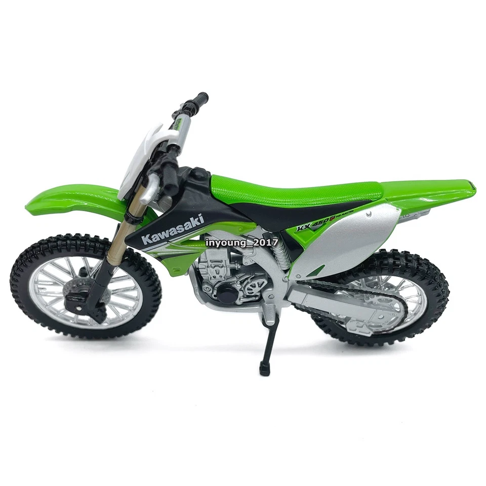 1/18 Kawasaki KX 450F Modelo de motocicleta Dirt Bike Juguetes para niños Foto 4 de 4
