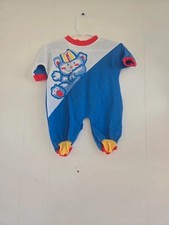 Vintage 0/3 Month One Piece Pajamas Sleeper With Feet Multi Colored Long Sleeves