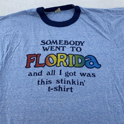 Vintage Someone went to Florida All I Got was this T-Shirt Mens Small Ringer 80s
