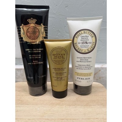 Perlier Imperial Honey Marvellous Bath Cream Shea Butter Hand Cream Honey Set