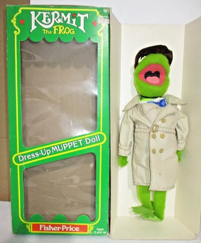 Vintage 1982 Fisher-Price Kermet the Frog Dress Up Muppet Doll #857