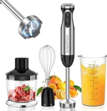 4 in 1 Stainless steel stick blender 1000W whisk, chopper, processor 20 speed 