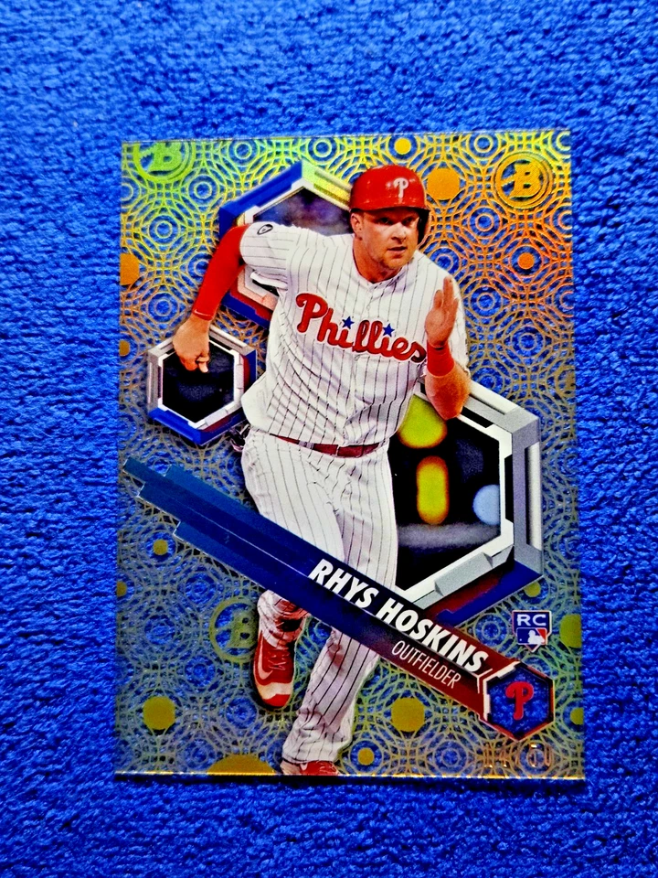 2018 Topps High Tek RC Rhys Hoskins Rookie Gold Diffractor /50 SSP #RHT-RH 💥💥 - Image 3 of 4