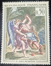 Timbre Fr. Neuf**de 1963 E. DELACROIX Y&T 1376 Lutte DE Jacob Avec L'ange