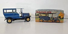 Vintage Japan Tin Litho 1904 Daimler Friction Car Blue Red Interior