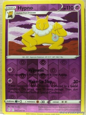 Pokemon Hypno Reverse Holofoil [SWSH07 - 062/203 NM Uncommon