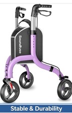 3 Wheel Rollator Walker  Soundfuse Lightweight Foldable Height Adjust.  Purple