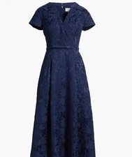 NEW, Sachin & Babi Hanna Floral Cloqué Cocktail Midi Dress Sz 10 #MD1056