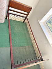 single bed frame vono metal base oak ply headboards vintage old