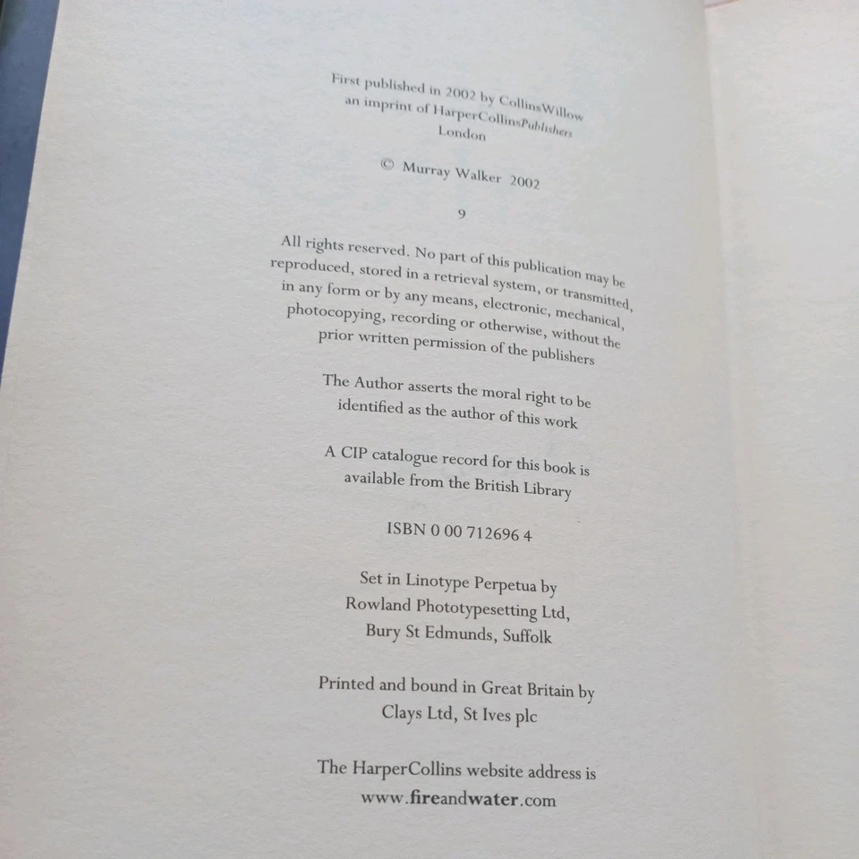 Signed Murray Walker My Autobiography Hardback Book 2002 VGC - Image 4 of 4