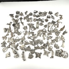 Assorted Silver Tone Charms For Jewelry Making Crafting DIY Projects