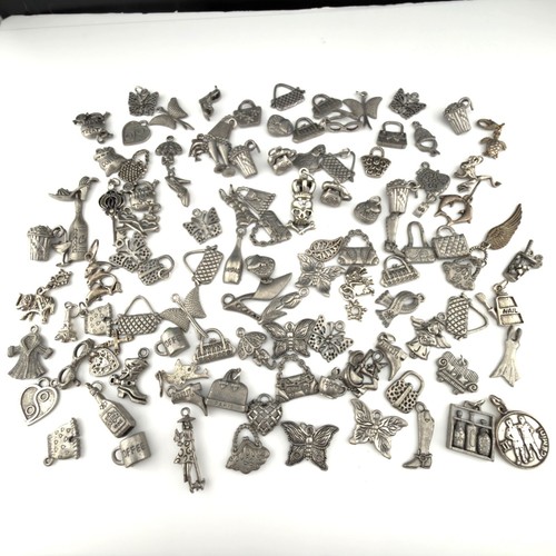 Assorted Silver Tone Charms For Jewelry Making Crafting DIY Projects