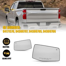 Exterior Mirror Glass Driver Passenger Side for 2019-24 Chevrolet Silverado 1500