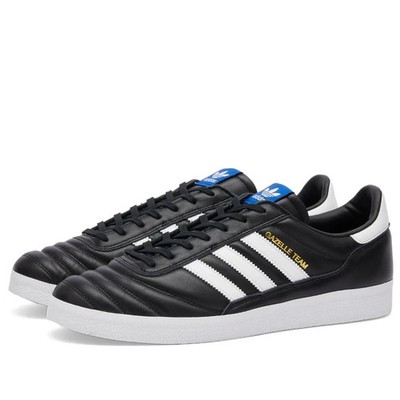 Größe UK 7,5 - Adidas Gazelle Schwarz Leder Turnschuhe Schuhe Sneaker