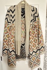 Women s Multicolor Aztec Tribal Southwestern Oversized Drape Layering Cardigan L