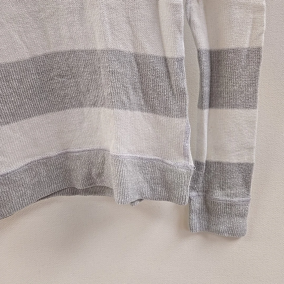 Justice Hooded Sweater Gray And White Stripes Long Sleeve Sz. 14 Hoodie Shirt - Image 4 of 4
