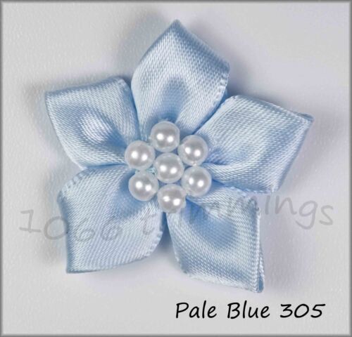 20 Satin Ribbon Poinsettia Flowers Bows with Beads - Picture 33 of 48
