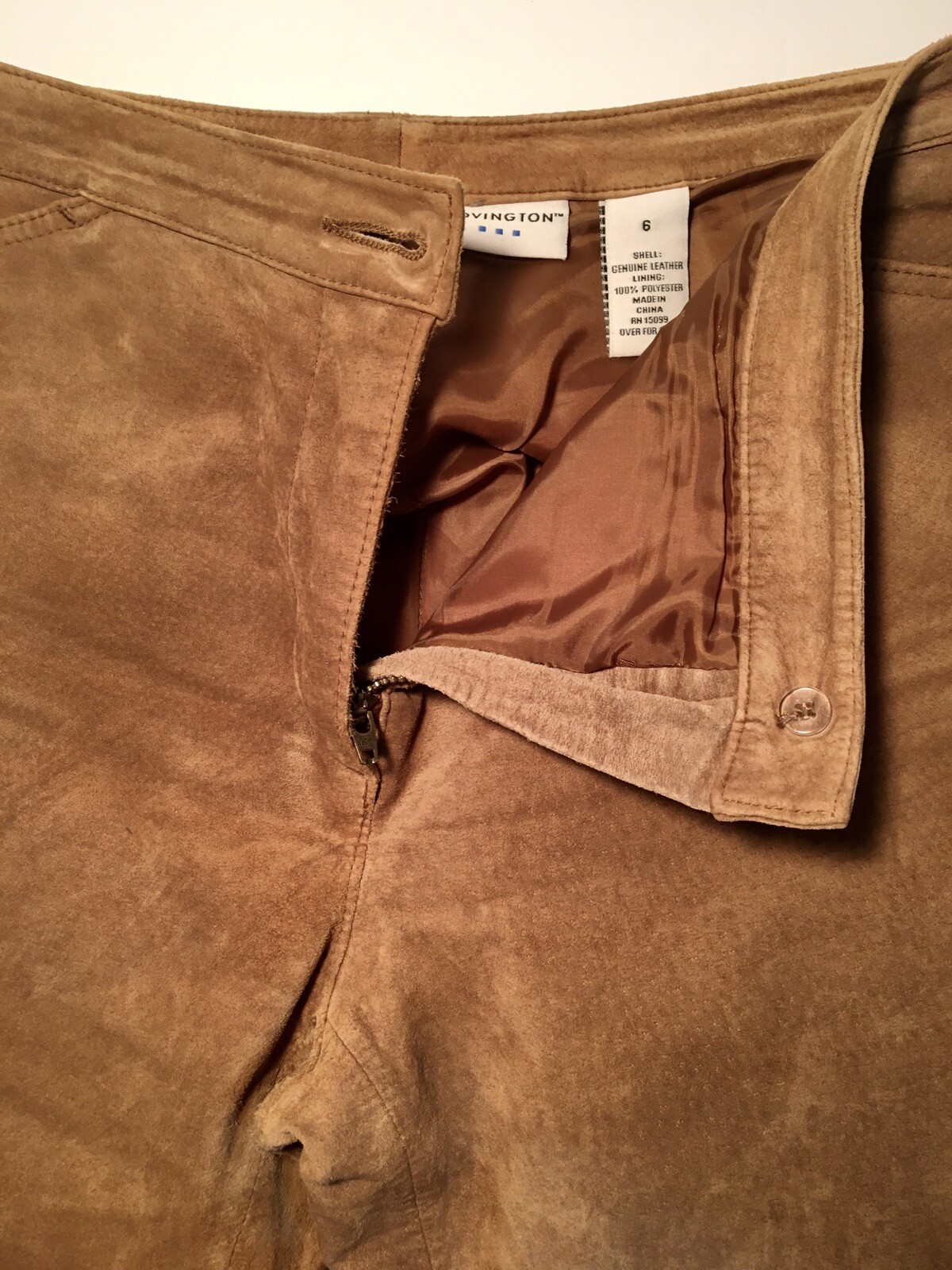 Covington Genuine Leather Pants Brown Tan Color Woman… Gem