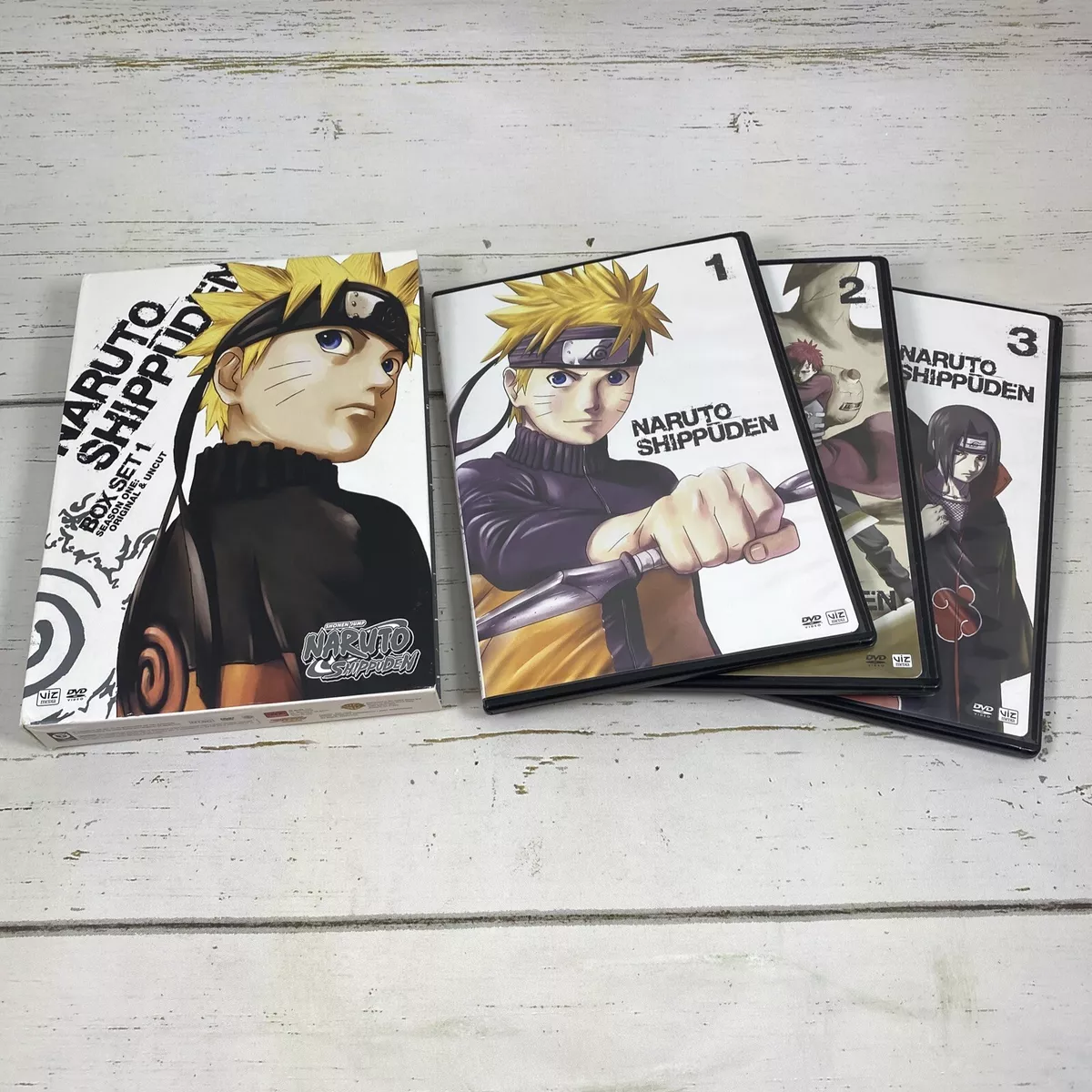 Naruto Shippuden Box Set 1 3-DVD Season One Original Uncut Eps 1-13 Anime  Viz