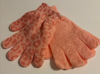 Exfoliating Spa Bath Body Face Gloves by Manna Kadar 2 pk. exfoliate dead skin