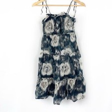 Old Navy Tiered Mini Dress in Abstract Floral Print Cotton, Size XS