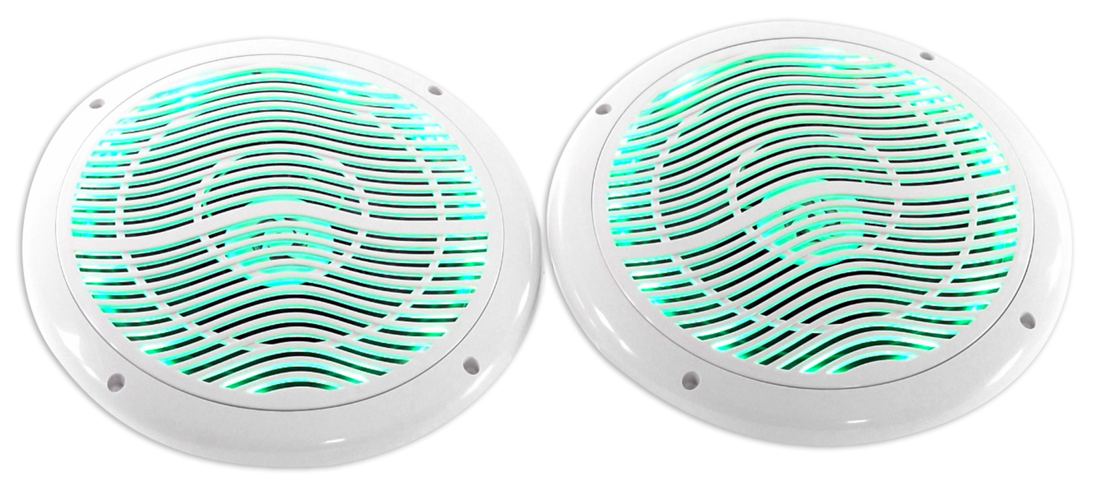 Rockville RMC65LW 65 600 Вт 2-полосные белые морские колонки с многоцветным светодиодом пульт дистанционного управления