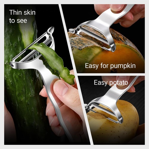 304 Stainless Steel Vegetable Peeler Kitchen Y Peelers Hand for Potato Carrot... - Picture 3 of 8