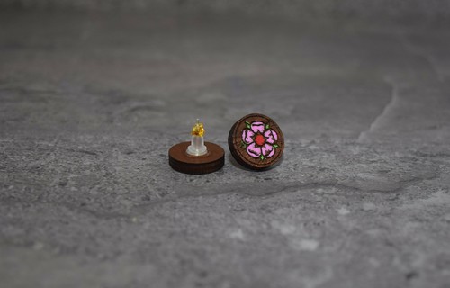 Five Petal Flower Girl Earrings - Picture 3 of 4