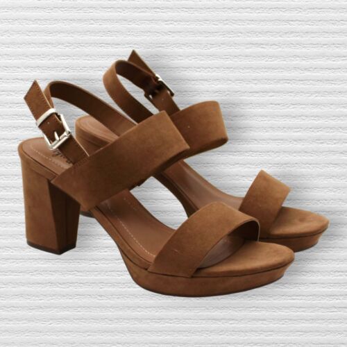 Style & Co. Women Jazminn Faux Suede Platform Slingback Sandals Shoes (Size 8.5)