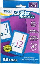 Mead Addition Flashcards, 55 Cards, Grades K-3 63034 