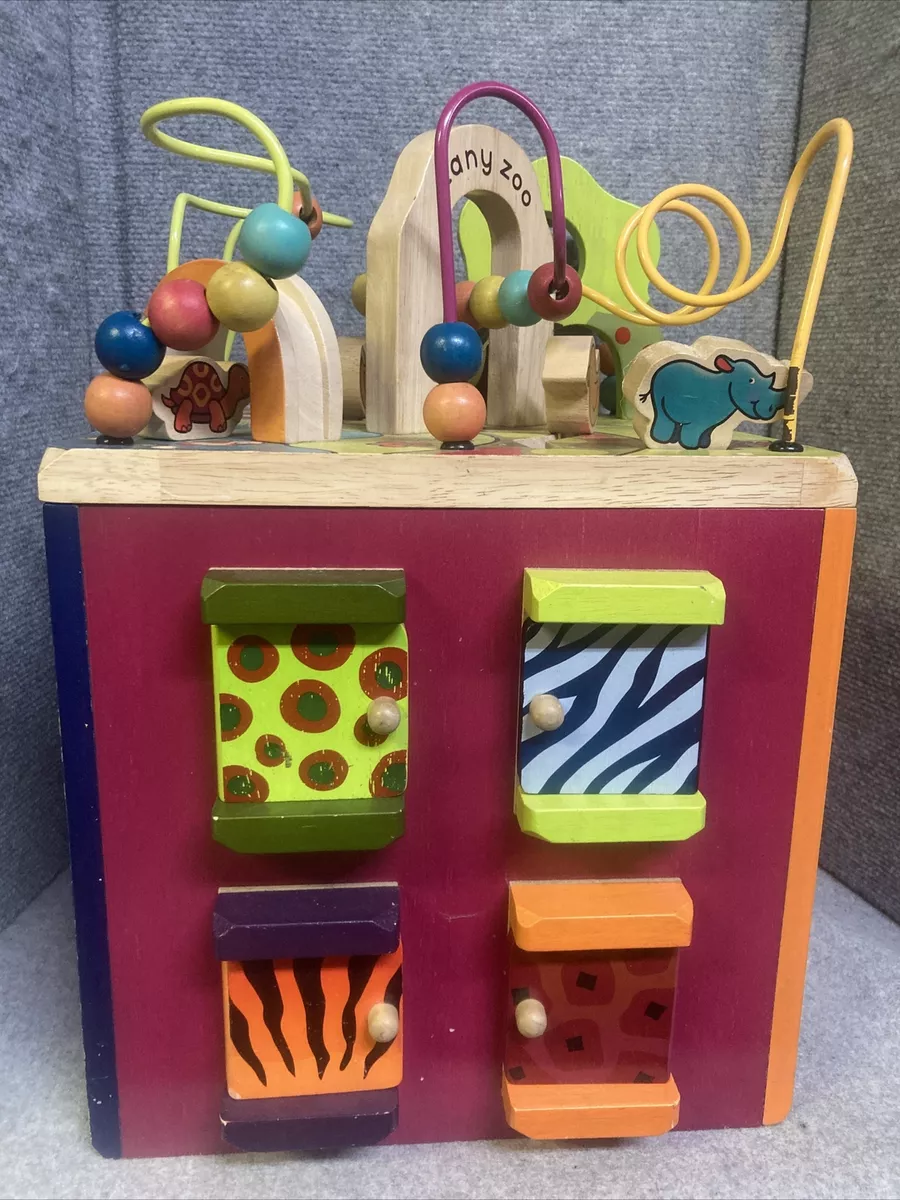 B. toys Wooden Activity Cube - Zany Zoo