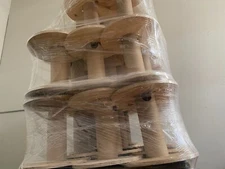 SKID OF (24) 18" X 16 1/8 inch wood cable reeL wire spool holds 500 feet of 2/0