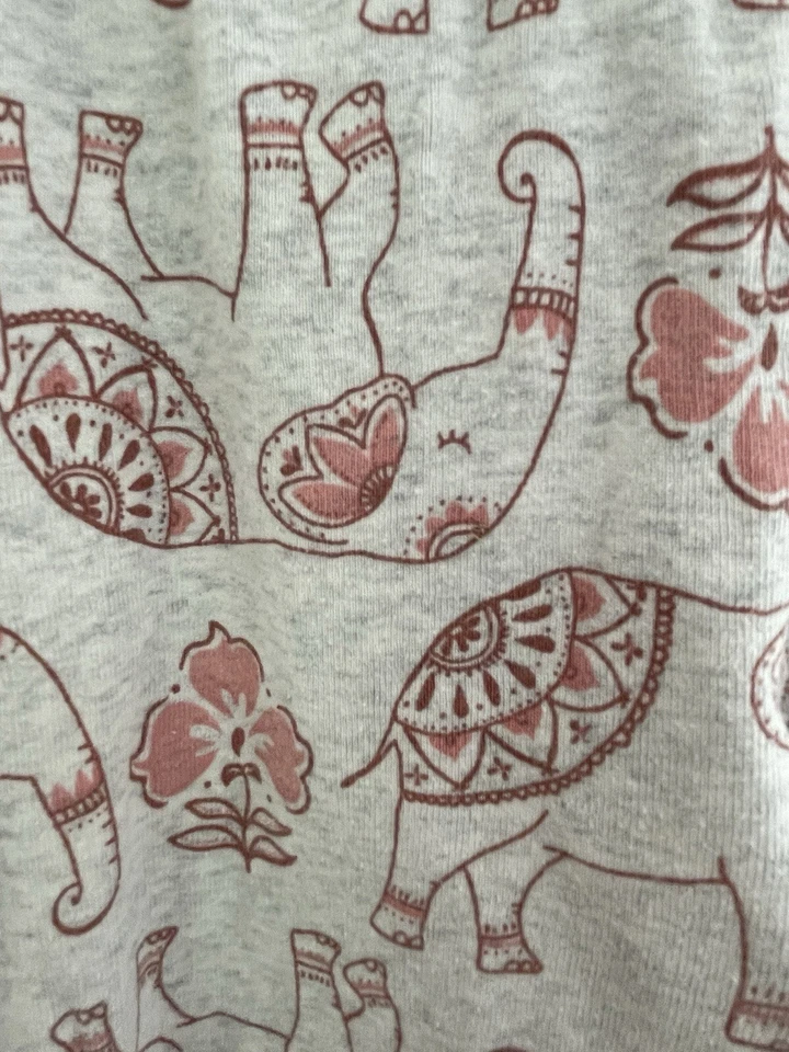Pantalones PJ Carter's Niños Niñas Estampado Elefante 100% Algodón Gris Jaspeado 6 Foto 4 de 4