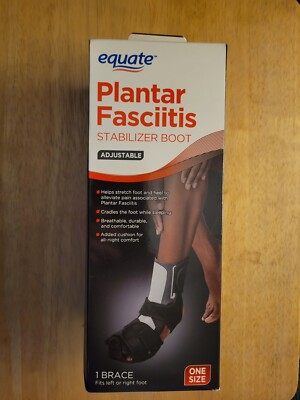 Equate Plantar Fasciitis Stablizer Black Brace Boot Adjustable One