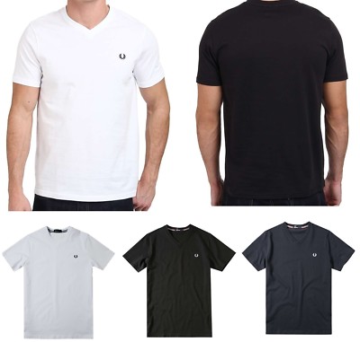 Fred Perry Men's V-neck T-shirt Black 