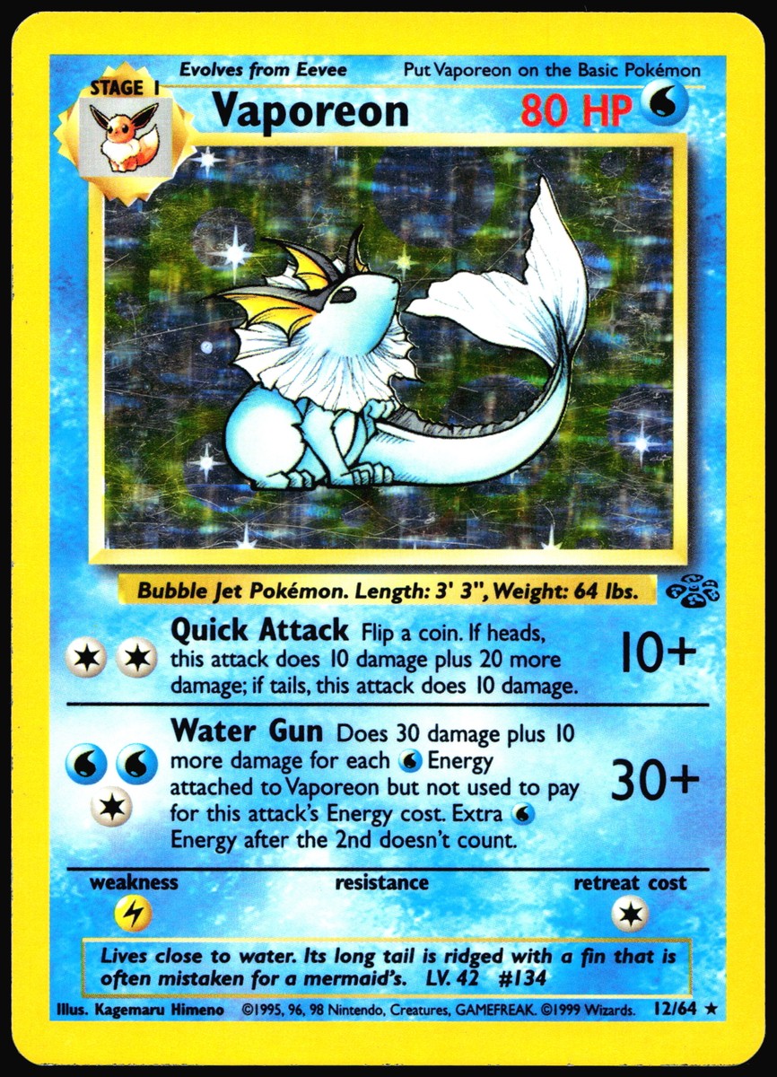 Vaporeon (12) Jungle #12/64 Holo Holo Rare Pokemon Card R2-683 | eBay