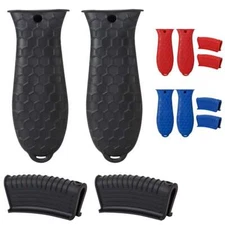 4Pcs Silicone Holder Cast Iron Hot Skillet Handle Cover Potholder Pot Pan Sleeve