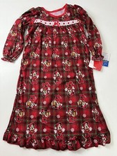 Disney Girls Minnie Mouse Plaid Christmas Nightgown Pajamas Size 4T New NWT