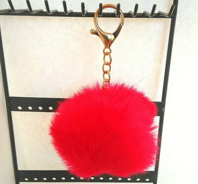 Porte-clés pompon en cuir. Porte-clés en cuir. Breloque pompon
