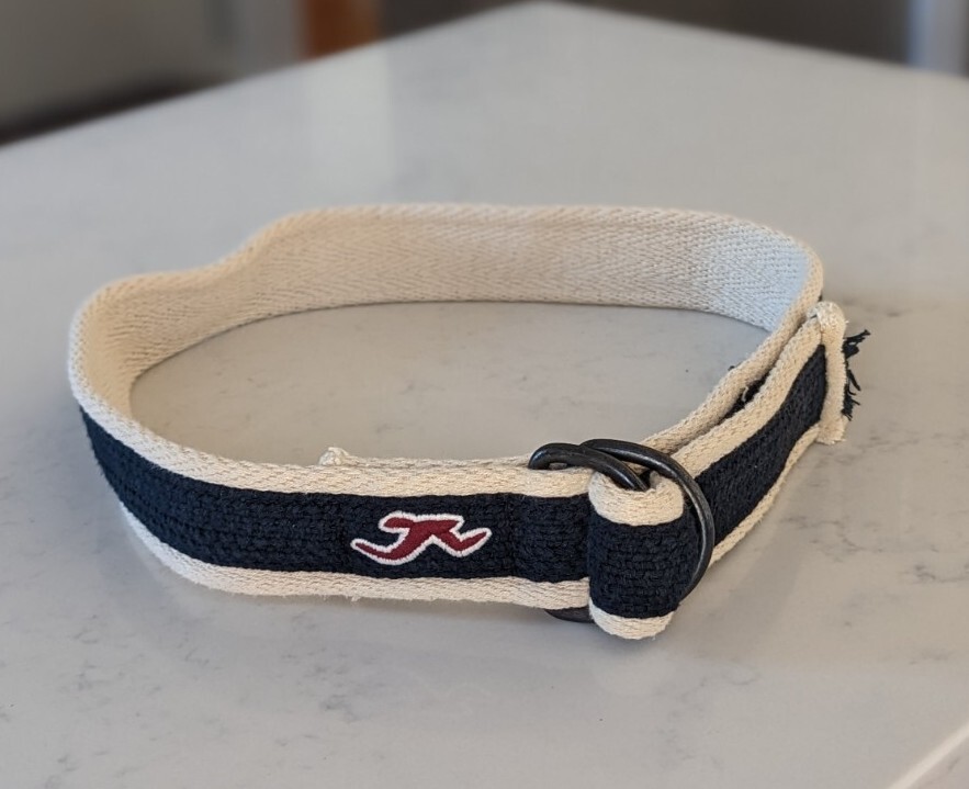 Embroidered Logo Belt Size CHRISTIAN DIOR EMBROIDERED CANVAS SIGNATURE LOGO BELT (80  main image 2