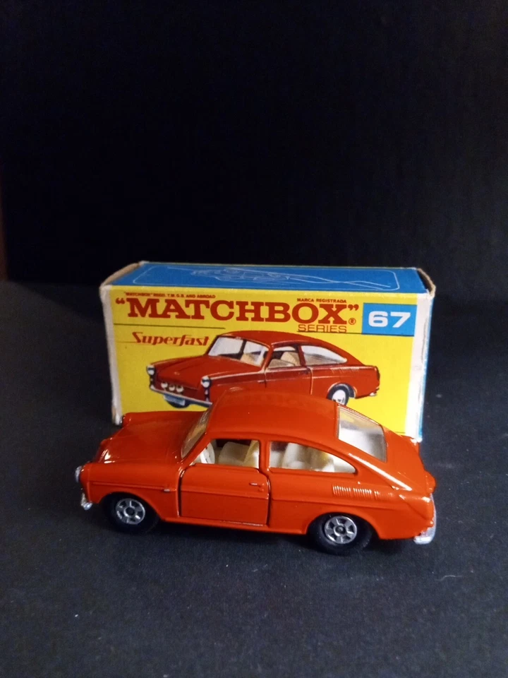 Спичечный коробок РЕДКИЙ Superfast No67 Volkswagen 1600 красный в оригинальной коробке с надписью типа F - Изображение 3 из 4