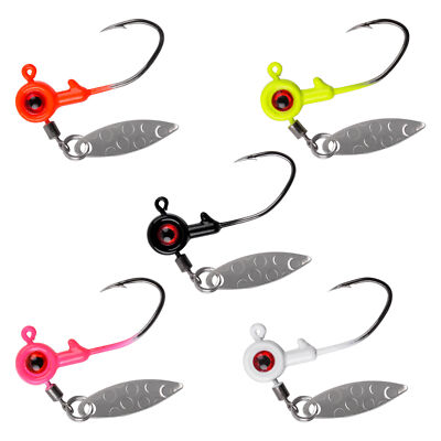 20 pcs Fishing Jigs Underspin Jig Heads with Willow Blade Bass