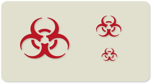 Biohazard War Game Warhammer Airbrush Mylar Stencil Washable Reusable 10cm x 6cm - Picture 2 of 3