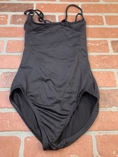 Motion Wear Bodysuit Women Size Medium Black Scoop Neck Sleeveless Leotard