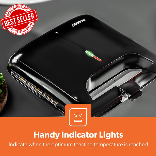 Toastie Maker 2 Slice Sandwich Toaster Cool Touch Handle Auto Temp Control 750W - Picture 4 of 12