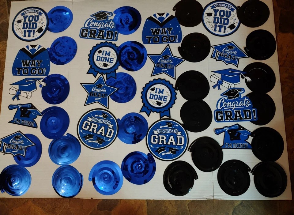 Papelería GRATIS Azul Fiesta Graduación Cualquier Año Sirve 50 y Extras Total 277 Nuevo Foto 3 de 4