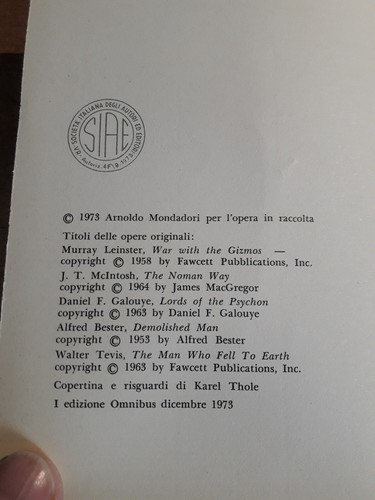 STELLA A 5 MONDI - 1^ ed. Omnibus Fantascienza Mondadori 1973 - Foto 13 di 15